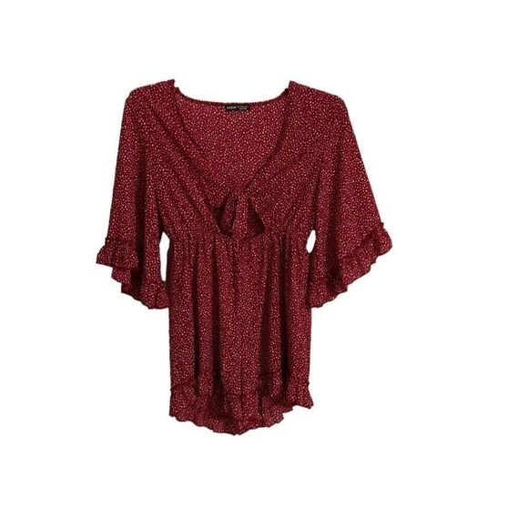 Shein Romper Artsy Red Polka Dot Shorts Tie Chest Bohemian Gypsy Large - Picture 1 of 11